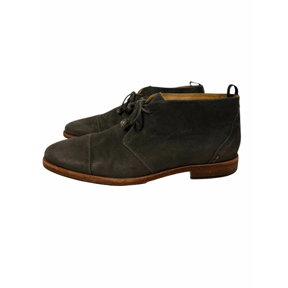 J Shoes Mens Chukka Ankle Boot Gray Suede Cap Toe Lace Size 9.5 Torre Sacchetto
